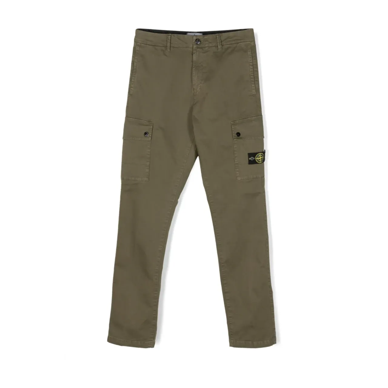 Stone Island , Kids Green Trousers with Comp Motif ,Green male, Sizes: