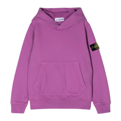 Stone Island , Lilac Hooded Sweater ,Purple male, Sizes: