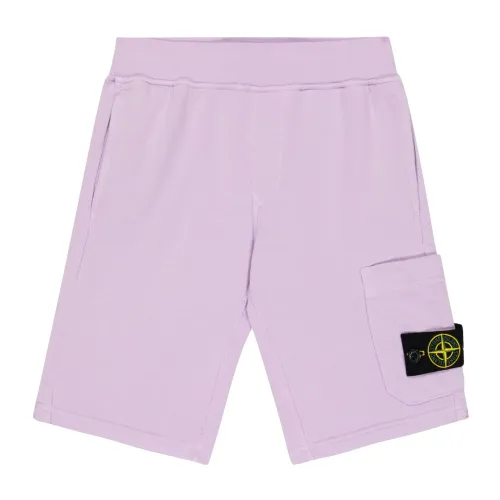 Stone Island , Lilac Kids Bermuda Shorts ,Purple male, Sizes: