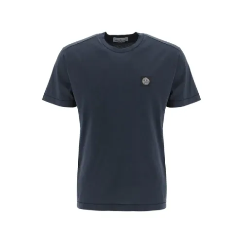 Stone Island , Logo MC T-Shirt ,Blue male, Sizes: