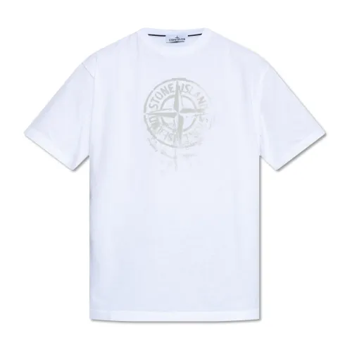 Stone Island , Logo-printed T-shirt ,White male, Sizes: