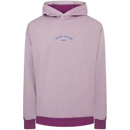STONE ISLAND MARINA Marina Hooded Sweatshirt - Purple