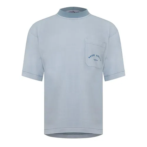 Stone Island Marina Printed Logo T-Shirt - Blue