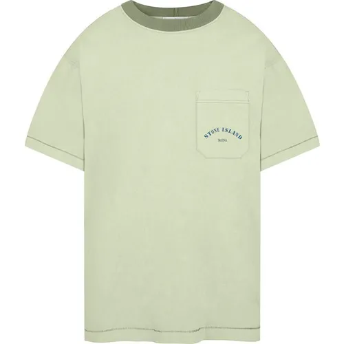 Stone Island Marina Printed Logo T-Shirt - Green
