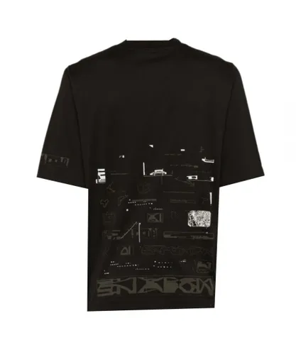 Stone Island Mens Shadow Project Patch Design Black T-Shirt Cotton