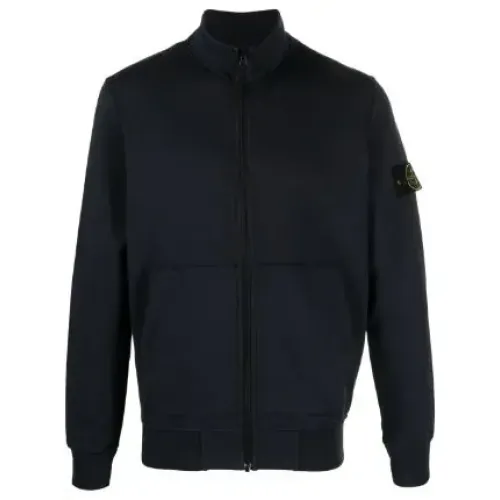 Stone Island , Navy Blue Compass Sweater ,Blue male, Sizes: