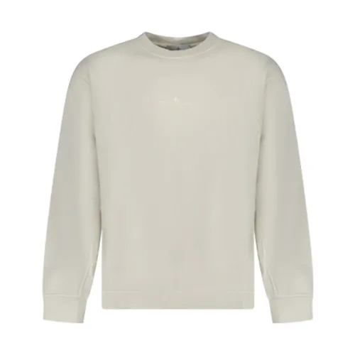 Stone Island , Offwhite Logo Embroidered Sweatshirt ,White male, Sizes: