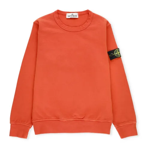 Stone Island , Orange Cotton Sweatshirt for Boys ,Orange male, Sizes:
