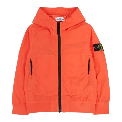 Stone Island , Orange Windbreaker Jacket for Kids ,Orange male, Sizes: