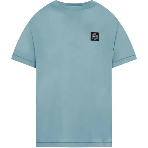 Stone Island Patch Logo t Shirt - Blue