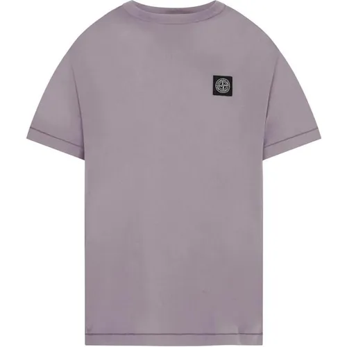 Stone Island Patch Logo t Shirt - Purple