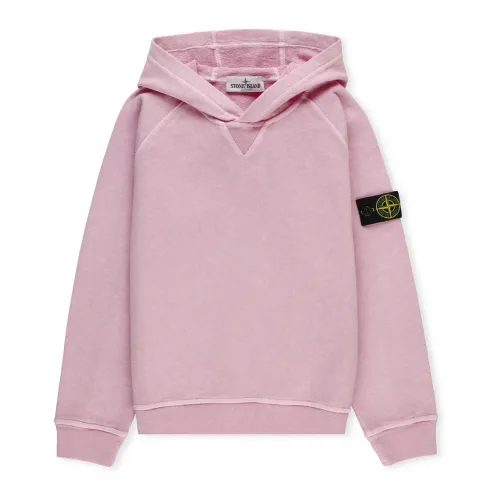 Stone Island , Pink Cotton Hoodie for Boys ,Pink male, Sizes: