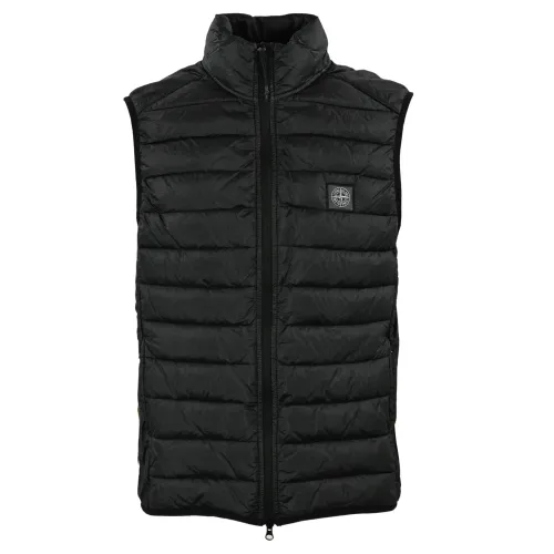 Stone Island , Quilted Sleeveless Jacket with High Collar ,Black male, Sizes: