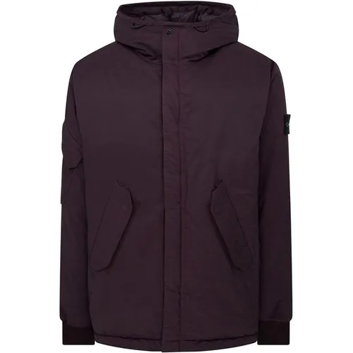 Stone Island Real Down Jacket - Red