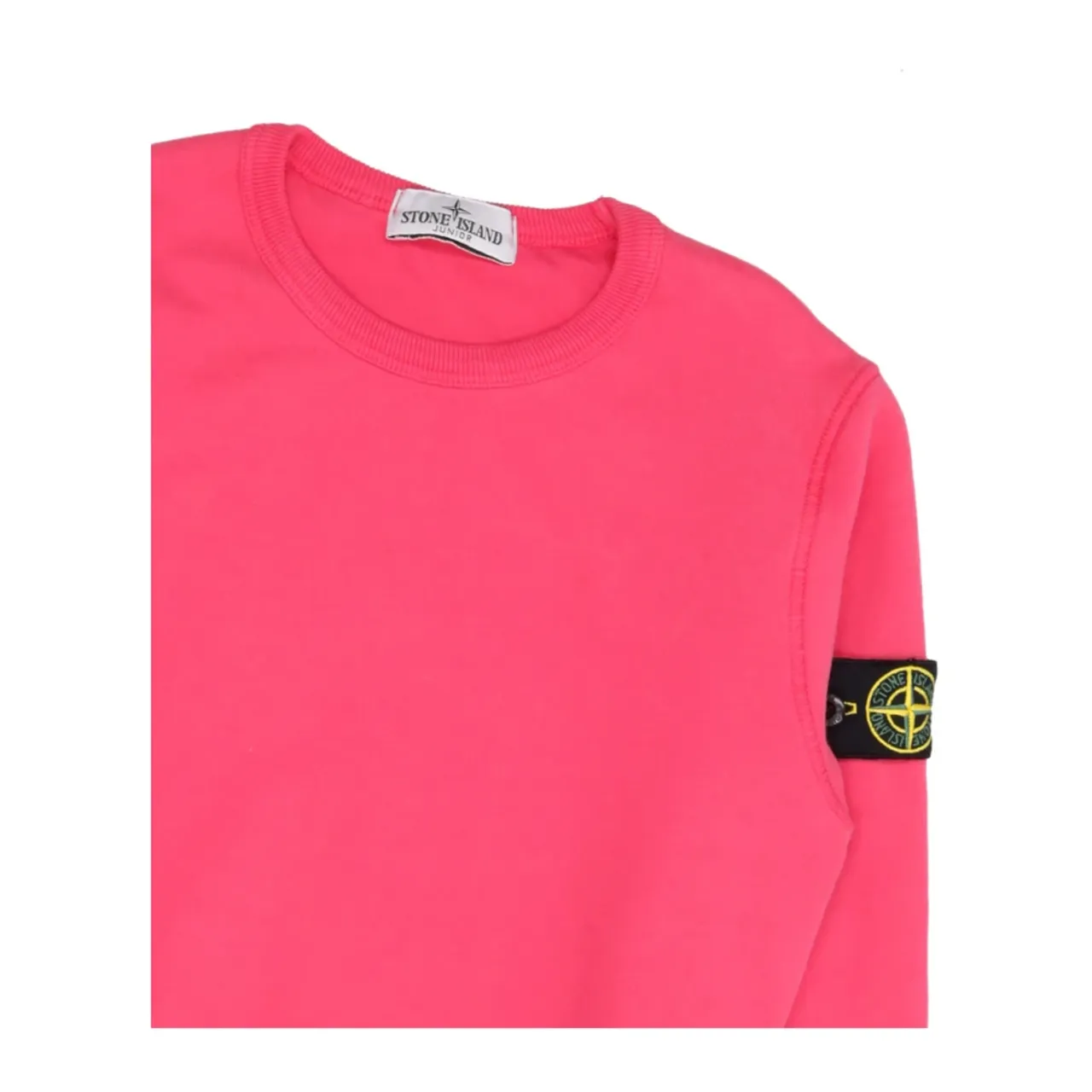 Stone Island , Red Cotton Sweatshirt with Logo Patch ,Pink male, Sizes: