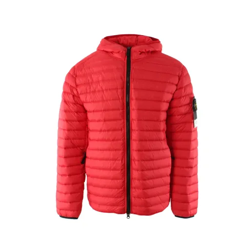Stone Island , Red Puffer Jacket for Men ,Red male, Sizes: