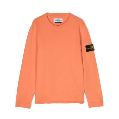 Stone Island , Stone Island Sweaters Orange ,Orange male, Sizes: