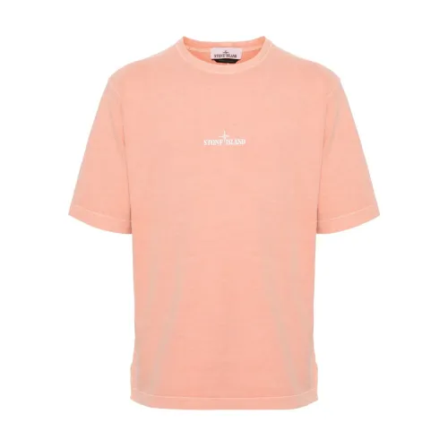 Stone Island , Stone Island T-shirts and Polos Pink ,Pink male, Sizes: