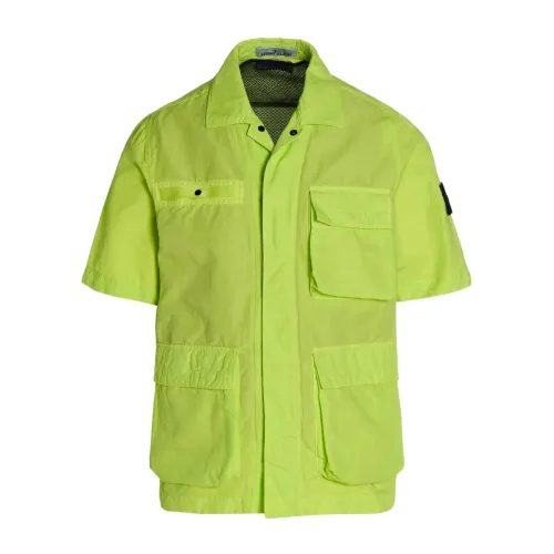 Stone Island , Stylish Cargo Jacket ,Yellow male, Sizes: