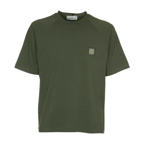 Stone Island , Stylish T-shirts and Polos ,Green male, Sizes: