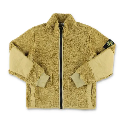 Stone Island , Teddi Zip Jacket for Boys ,Green male, Sizes: