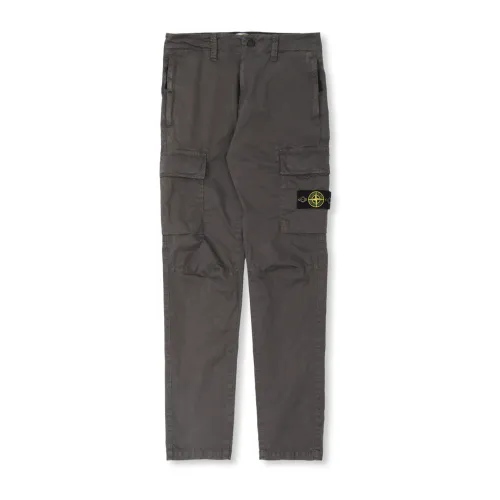 Stone Island , Trousers with logo ,Gray male, Sizes: