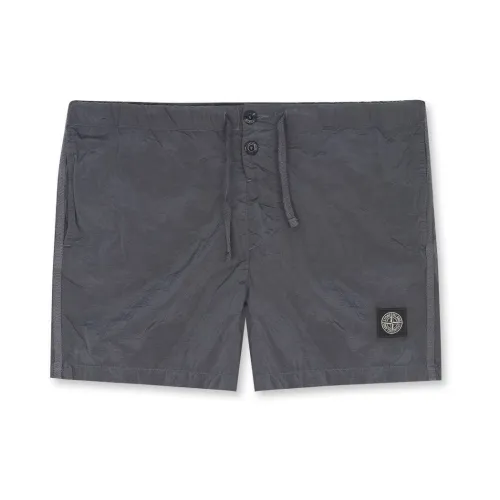 Stone Island , Upgrade Your Beach Style with Grey Nylon Metal Swimshorts ,Gray male, Sizes: