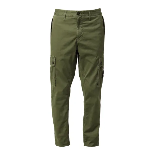 Stone Island , Vintage Slim-fit Cargo Trousers for Men ,Green male, Sizes: