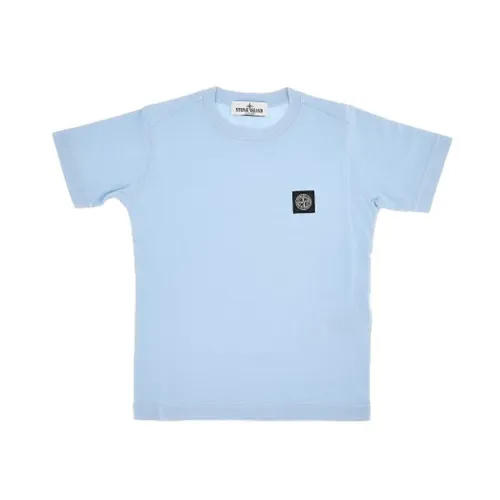 Stone Island , White Distinctive Texture T-Shirt ,Blue male, Sizes: