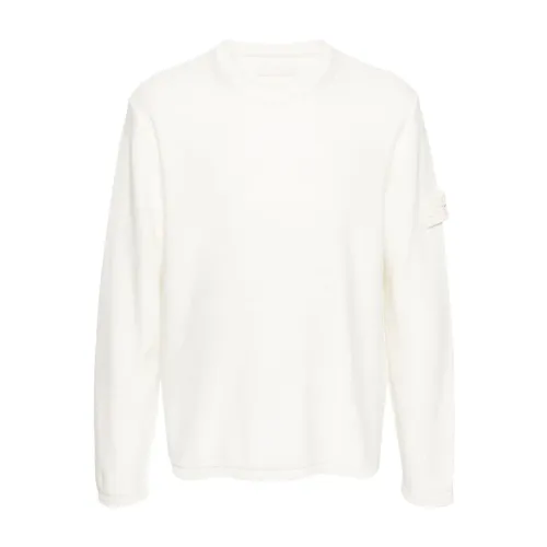 Stone Island , White Sweaters for Men ,White male, Sizes: