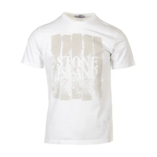 Stone Island , White T-shirts and Polos Junior ,White male, Sizes: