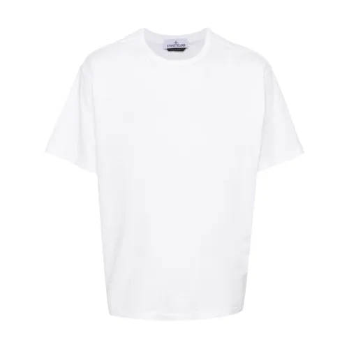 Stone Island , White T-shirts and Polos ,White male, Sizes: