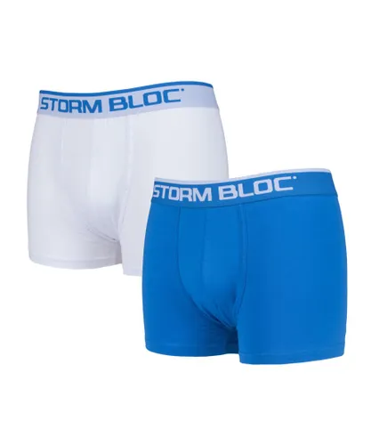 Storm Bloc - 2 Pairs Mens Cotton Boxer Trunks - Blue