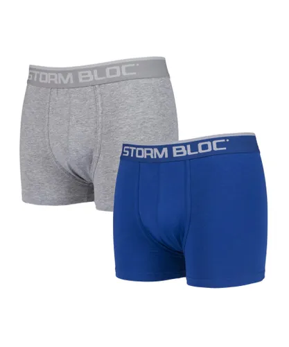 Storm Bloc - 2 Pairs Mens Cotton Boxer Trunks - Grey