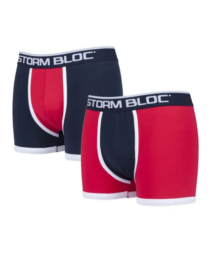 Storm Bloc - 2 Pairs Mens Cotton Boxer Trunks - Red