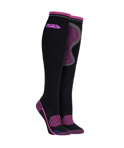 Storm Bloc Womens - Ladies Long Knee High Wool Cushioned Thermal Equestrian / Hiking Socks - SBGLS008CER - Pink Wool (archived)