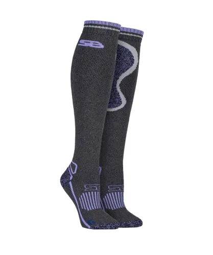 Storm Bloc Womens - Ladies Long Knee High Wool Cushioned Thermal Equestrian / Hiking Socks - SBGLS008PUR - Purple Cotton