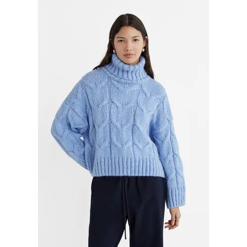 Stradivarius Cable-knit sweater  Sky blue