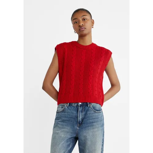 Stradivarius Cable-knit vest  Red