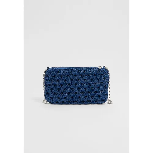 Stradivarius Crochet pouch bag  Navy blue M