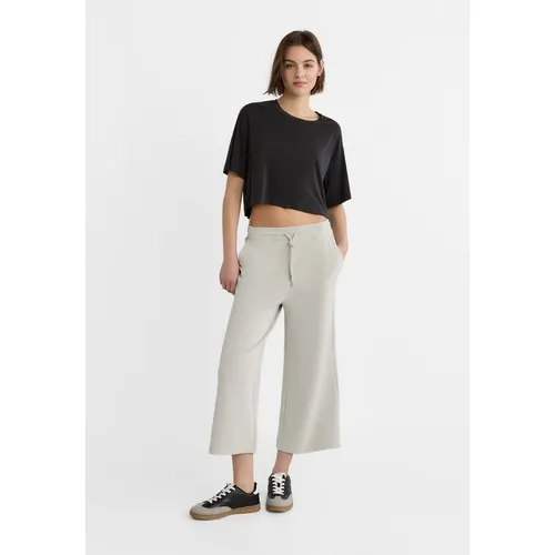 Stradivarius Flowing soft-touch culottes  Grey