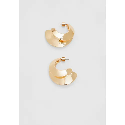 Stradivarius Maxi textured hoop earrings  Gold M