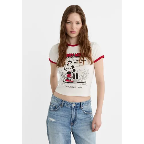 Stradivarius Mickey Mouse print T-shirt  White