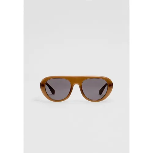 Stradivarius Retro-style resin sunglasses  Brown