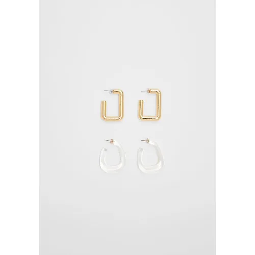 Stradivarius Set of 2 pairs of hoop earrings  Gold M