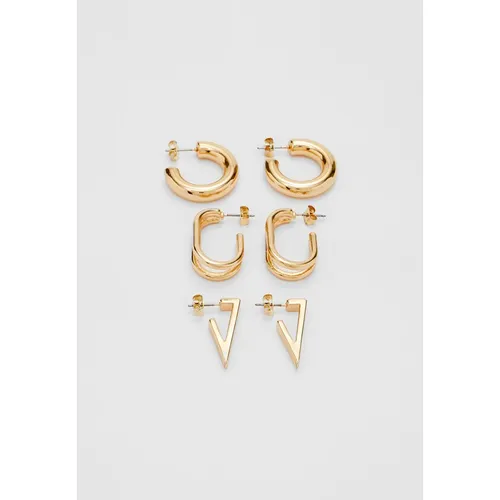 Stradivarius Set of 3 hoop earrings  Gold M