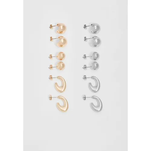 Stradivarius Set of 6 pairs of assorted coloured earrings  Gold M