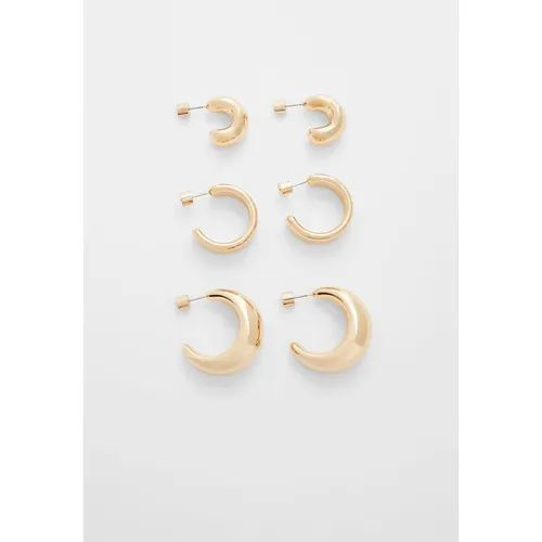 Stradivarius Set of coloured 3 hoop earrings  Gold M