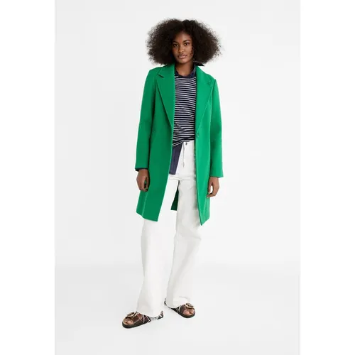 Stradivarius Soft-touch coat with 1 button  Green