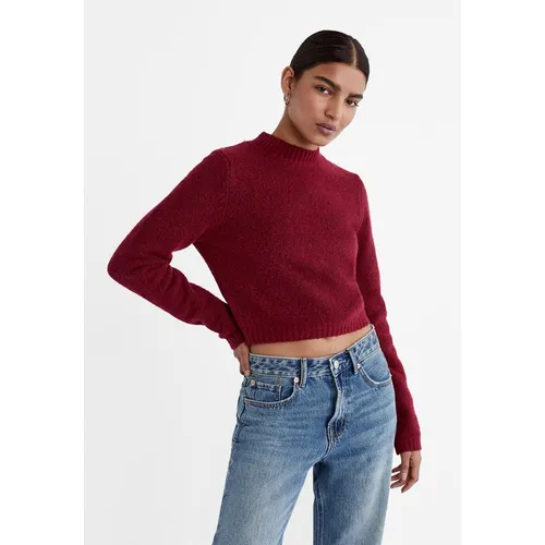 Stradivarius Soft-touch cropped sweater  Burgundy
